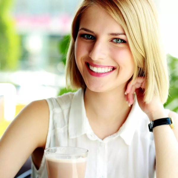 Blond Lady Smiling Beautifully